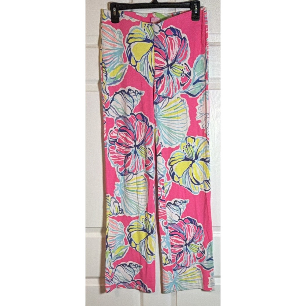Lilly Pulitzer Women's Pink Multicolor Floral Pants Size S Regular